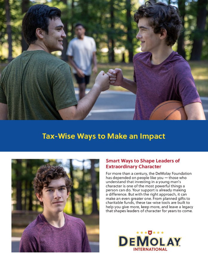 Gifts that Reduce Taxes PDF Support The Future of My Favorite Charity brochure cover